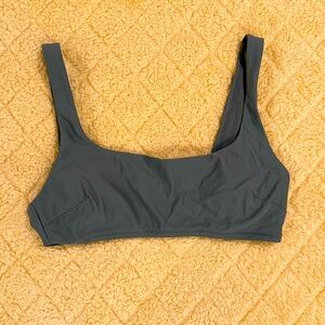 Aerie Wide Strap Scoop Bikini Top | Olive Fun Green | Women’s Small